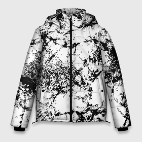 Мужская зимняя куртка 3D с принтом Эффект линогравюры в Екатеринбурге, верх — 100% полиэстер; подкладка — 100% полиэстер; утеплитель — 100% полиэстер | длина ниже бедра, свободный силуэт Оверсайз. Есть воротник-стойка, отстегивающийся капюшон и ветрозащитная планка. 

Боковые карманы с листочкой на кнопках и внутренний карман на молнии. | abstract | black and white | minimalism | urban | urban camouflage | абстрактный узор | белая краска | белое на черном | белый и черный | белый узор | брызги краски | камуфляж | краска | минимализм | монохромный | орнамент