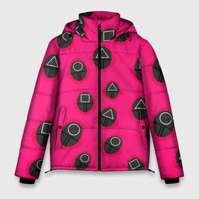 Мужская зимняя куртка 3D с принтом Игра в кальмара | TКК , верх — 100% полиэстер; подкладка — 100% полиэстер; утеплитель — 100% полиэстер | длина ниже бедра, свободный силуэт Оверсайз. Есть воротник-стойка, отстегивающийся капюшон и ветрозащитная планка. 

Боковые карманы с листочкой на кнопках и внутренний карман на молнии. | 456 | netflix | squid game | игра | игра в кальмара | квадрат | круг | нетфликс | сериал | сон ки хун | стражи | треугольник