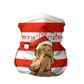 Бандана-труба 3D с принтом Sexy Merry Christmas в Белгороде, 100% полиэстер, ткань с особыми свойствами — Activecool | плотность 150‒180 г/м2; хорошо тянется, но сохраняет форму | Тематика изображения на принте: bikini | gift boxes | girl | happy new year | merry christmas | red cap | santa claus | snow maiden | бикини | девушка | коробки подарки | красная шапка колпак | новый год | рождество | санта клаус | снег