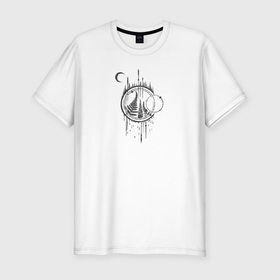 Мужская футболка хлопок Slim с принтом Fern Witch в Курске, 92% хлопок, 8% лайкра | приталенный силуэт, круглый вырез ворота, длина до линии бедра, короткий рукав | лес | листья | папоротник | узор | цветы