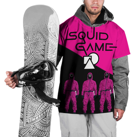 Накидка на куртку 3D с принтом Игра в Кальмара Стражи , 100% полиэстер |  | squid game | игра в кальмара | кальмар | персонажи из сериала | стража squid game