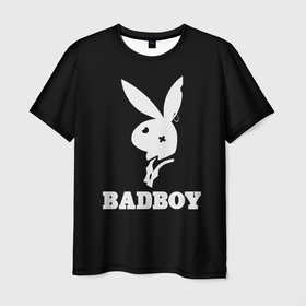 Мужская футболка 3D с принтом BAD BOY (секси) , 100% полиэфир | прямой крой, круглый вырез горловины, длина до линии бедер | Тематика изображения на принте: bad boy | erotic | love | playboy | заяц | кролик | любовь | плейбой | прикол | смешной | страсть | ххх | шутка | юмор
