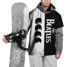Накидка на куртку 3D с принтом The Beatles черно   белый партер в Екатеринбурге, 100% полиэстер |  | beatles | the beatles | бителз | бителс | битлз | битлс | битлы | группа | джон леннон | джордж харрисон | жуки | зе | ливерпульская четвёрка | мерсибит | пол маккартни | поп | ринго старр | рок