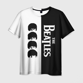Мужская футболка 3D с принтом The Beatles черно   белый партер в Белгороде, 100% полиэфир | прямой крой, круглый вырез горловины, длина до линии бедер | beatles | the beatles | бителз | бителс | битлз | битлс | битлы | группа | джон леннон | джордж харрисон | жуки | зе | ливерпульская четвёрка | мерсибит | пол маккартни | поп | ринго старр | рок