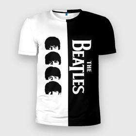 Мужская футболка 3D Slim с принтом The Beatles черно   белый партер в Белгороде, 100% полиэстер с улучшенными характеристиками | приталенный силуэт, круглая горловина, широкие плечи, сужается к линии бедра | beatles | the beatles | бителз | бителс | битлз | битлс | битлы | группа | джон леннон | джордж харрисон | жуки | зе | ливерпульская четвёрка | мерсибит | пол маккартни | поп | ринго старр | рок