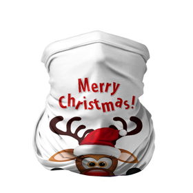 Бандана-труба 3D с принтом Merry Christmas (оленёнок) в Курске, 100% полиэстер, ткань с особыми свойствами — Activecool | плотность 150‒180 г/м2; хорошо тянется, но сохраняет форму | christmas | merry christmas | santa claus | дед мороз | ёлка | новогодние олени | новый год | оленёнок бэмби | оленёнок рудольф | орнамент | с новым годом | сантаклаус | свитер с оленями | снегурочка | снежинки | узоры