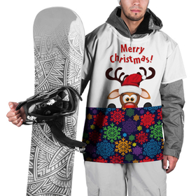 Накидка на куртку 3D с принтом Merry Christmas (оленёнок) в Санкт-Петербурге, 100% полиэстер |  | Тематика изображения на принте: christmas | merry christmas | santa claus | дед мороз | ёлка | новогодние олени | новый год | оленёнок бэмби | оленёнок рудольф | орнамент | с новым годом | сантаклаус | свитер с оленями | снегурочка | снежинки | узоры