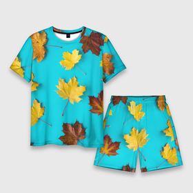 Мужской костюм с шортами 3D с принтом Кленовый листочек в Курске,  |  | красивое | листья | модное | осень | тренды
