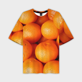 Мужская футболка OVERSIZE 3D с принтом Мандаринчик чик в Петрозаводске,  |  | зима | новыйгод | тренды | фрукты | яркое