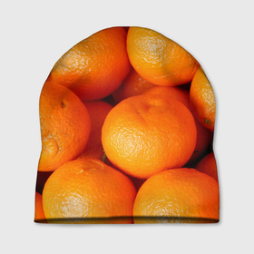 Шапка 3D с принтом Мандаринчик чик в Курске, 100% полиэстер | универсальный размер, печать по всей поверхности изделия | Тематика изображения на принте: зима | новыйгод | тренды | фрукты | яркое
