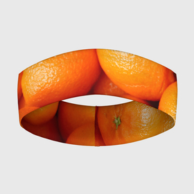 Повязка на голову 3D с принтом Мандаринчик чик в Курске,  |  | Тематика изображения на принте: зима | новыйгод | тренды | фрукты | яркое
