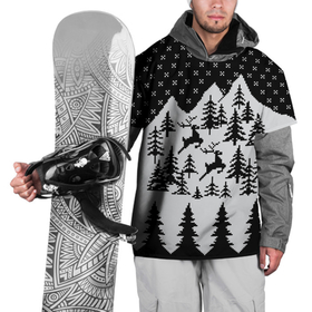 Накидка на куртку 3D с принтом Северные Олени в Горах в Курске, 100% полиэстер |  | christmas | merry christmas | santa claus | дед мороз | ёлка | новогодние олени | новый год | оленёнок бэмби | оленёнок рудольф | орнамент | с новым годом | сантаклаус | свитер с оленями | северный олень | снегурочка