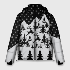 Мужская зимняя куртка 3D с принтом Северные Олени в Горах в Белгороде, верх — 100% полиэстер; подкладка — 100% полиэстер; утеплитель — 100% полиэстер | длина ниже бедра, свободный силуэт Оверсайз. Есть воротник-стойка, отстегивающийся капюшон и ветрозащитная планка. 

Боковые карманы с листочкой на кнопках и внутренний карман на молнии. | Тематика изображения на принте: christmas | merry christmas | santa claus | дед мороз | ёлка | новогодние олени | новый год | оленёнок бэмби | оленёнок рудольф | орнамент | с новым годом | сантаклаус | свитер с оленями | северный олень | снегурочка