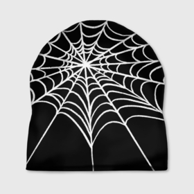 Шапка 3D с принтом паутинка без паучка в Петрозаводске, 100% полиэстер | универсальный размер, печать по всей поверхности изделия | вечеринка | диджей | игра | квест | клуб | музыка | паттерн | паук | паутина | танец | хэллоуин