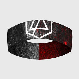 Повязка на голову 3D с принтом Linkin Park Logo | Линкин Парк ,  |  | album | bennington | chester | green | grunge | linkin park | mike | music | rock | shinoda | style | альбом | беннингтон | гитара | гранж | линкин парк | логотип | музыка | надпись | певец | полосы | потертости | рок | честер | шинода