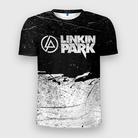 Мужская футболка 3D Slim с принтом Линкин Парк Лого Рок ЧБ | Linkin Park Rock в Белгороде, 100% полиэстер с улучшенными характеристиками | приталенный силуэт, круглая горловина, широкие плечи, сужается к линии бедра | album | bennington | chester | green | grunge | linkin park | mike | music | rock | shinoda | style | альбом | беннингтон | гитара | гранж | линкин парк | логотип | музыка | надпись | певец | полосы | потертости | рок | честер | шинода