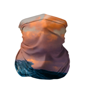 Бандана-труба 3D с принтом Закат над волной в Кировске, 100% полиэстер, ткань с особыми свойствами — Activecool | плотность 150‒180 г/м2; хорошо тянется, но сохраняет форму | волна | закат | море | небо | облака