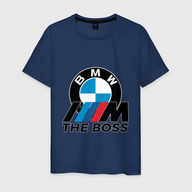 Мужская футболка хлопок с принтом BMW  BOSS в Екатеринбурге, 100% хлопок | прямой крой, круглый вырез горловины, длина до линии бедер, слегка спущенное плечо. | bmw | boss | автоспорт | бмв | босс | надписи | немецкая классика | немецкие машины | ралли