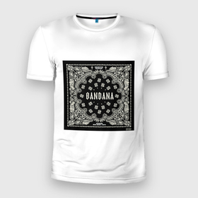 Мужская футболка 3D Slim с принтом KIZARU (BANDANA) , 100% полиэстер с улучшенными характеристиками | приталенный силуэт, круглая горловина, широкие плечи, сужается к линии бедра | bandana | kizaru | music | мерч | музыка | рэп