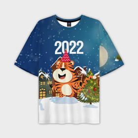 Мужская футболка OVERSIZE 3D с принтом Тигр   новый год 2022 в Петрозаводске,  |  | 2022 | год тигра | новый год | новый год 2022 | символ года | тигр | тигренок | тигрица | тигры
