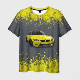 Мужская футболка 3D с принтом БМВ | ЖЕЛТЫЙ ПЕРФОРМАНС в Новосибирске, 100% полиэфир | прямой крой, круглый вырез горловины, длина до линии бедер | auto | auto sport | autosport | bmw | bmw performance | m | mka | performance | авто спорт | автомобиль | автоспорт | ам | бмв | бэха | желтый | желтый перформанс | машина | мка