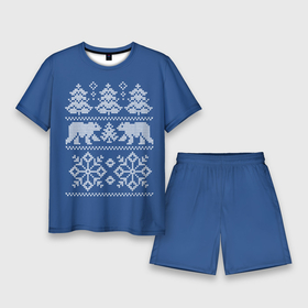 Мужской костюм с шортами 3D с принтом Север ,  |  | merry christmas | santa claus | алатырь | бабушкин свитер | белые медведи | вышиванка | новый год | обережная вышивка | орнамент | свитер | свитер с оленями | северные медведи | северные узоры | снежинки | узоры