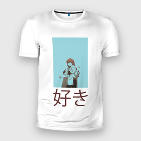 Мужская футболка 3D Slim с принтом Любовь в Тюмени, 100% полиэстер с улучшенными характеристиками | приталенный силуэт, круглая горловина, широкие плечи, сужается к линии бедра | 2д | аниме | грейрат | реинкарнация безработного | эрис