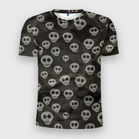 Мужская футболка 3D Slim с принтом Веселые черепушки в Кировске, 100% полиэстер с улучшенными характеристиками | приталенный силуэт, круглая горловина, широкие плечи, сужается к линии бедра | halloween | праздник | праздники | хэллоуин | черепа