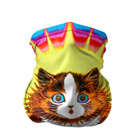 Бандана-труба 3D с принтом Psychedelic Rainbow Cat в Петрозаводске, 100% полиэстер, ткань с особыми свойствами — Activecool | плотность 150‒180 г/м2; хорошо тянется, но сохраняет форму | benedict cumberbatch | louis wain | louis wains cats | psychedelic rainbow cat | the electrical life | антропоморфный | бенедикт камбербэтч | известный художник | кошачьи миры луиса уэйна | луис вэйн | луис уэйн | радуга | радужный кот