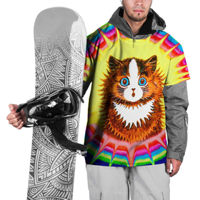 Накидка на куртку 3D с принтом Psychedelic Rainbow Cat в Белгороде, 100% полиэстер |  | benedict cumberbatch | louis wain | louis wains cats | psychedelic rainbow cat | the electrical life | антропоморфный | бенедикт камбербэтч | известный художник | кошачьи миры луиса уэйна | луис вэйн | луис уэйн | радуга | радужный кот