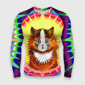 Мужской рашгард 3D с принтом Psychedelic Rainbow Cat в Белгороде,  |  | benedict cumberbatch | louis wain | louis wains cats | psychedelic rainbow cat | the electrical life | антропоморфный | бенедикт камбербэтч | известный художник | кошачьи миры луиса уэйна | луис вэйн | луис уэйн | радуга | радужный кот