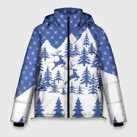 Мужская зимняя куртка 3D с принтом Горные Олени в Новосибирске, верх — 100% полиэстер; подкладка — 100% полиэстер; утеплитель — 100% полиэстер | длина ниже бедра, свободный силуэт Оверсайз. Есть воротник-стойка, отстегивающийся капюшон и ветрозащитная планка. 

Боковые карманы с листочкой на кнопках и внутренний карман на молнии. | merry christmas | алатырь | бабушкин свитер | вышиванка | горы | ёлка | зверь | зима | косули | лось | новый год | обережная вышивка | олень | орнамент | подарок | рождество | русская рубашка | свитер