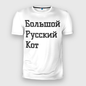 Мужская футболка 3D Slim с принтом Большой Русский Кот в Новосибирске, 100% полиэстер с улучшенными характеристиками | приталенный силуэт, круглая горловина, широкие плечи, сужается к линии бедра | 