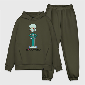 Мужской костюм хлопок OVERSIZE с принтом Squidward Squid Game в Курске,  |  | squid game | игра в кальмара сквид | королевская битва | сон ки хун | хван дон хёк | чхо сан воо