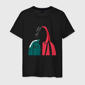 Мужская футболка хлопок с принтом Squid game 9 в Новосибирске, 100% хлопок | прямой крой, круглый вырез горловины, длина до линии бедер, слегка спущенное плечо. | squid game | игра на выживание | кан сэ бёк | королевская битва | сон ки хун | хван дон хёк | чхо сан воо