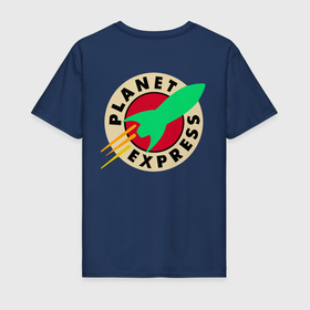 Мужская футболка хлопок с принтом Футурама   Межпланетный экспресс , 100% хлопок | прямой крой, круглый вырез горловины, длина до линии бедер, слегка спущенное плечо. | межгалактический корабль | межпланетный экспресс | планетарный экспресс | планетный экспресс | футурама