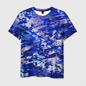 Мужская футболка 3D с принтом Абстрактный микс в Тюмени, 100% полиэфир | прямой крой, круглый вырез горловины, длина до линии бедер | абстрактный | абстракция | иллюстрация | краска | пятна | синий | узор | цветной