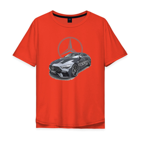 Мужская футболка хлопок Oversize с принтом Mercedes AMG Motorsport в Новосибирске, 100% хлопок | свободный крой, круглый ворот, “спинка” длиннее передней части | amg | car | germany | mercedes | motorsport | power | prestige | автомобиль | автоспорт | мерседес | мощь | престиж
