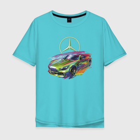 Мужская футболка хлопок Oversize с принтом Mercedes V8 Biturbo Motorsport в Санкт-Петербурге, 100% хлопок | свободный крой, круглый ворот, “спинка” длиннее передней части | car | color | expression | germany | mercedes | motorsport | power | prestige | speed | v8 bitirbo | автомобиль | автоспорт | германия | мерседес | мощь | престиж | скорость | цвет | экспрессия