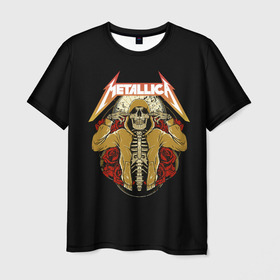 Мужская футболка 3D с принтом МЕТАЛЛИКА | РОК (Z) в Тюмени, 100% полиэфир | прямой крой, круглый вырез горловины, длина до линии бедер | kobein | kurt kobein | metalica | metallica | rock | курт кобейн | металика | металлика | рок | супер звезда