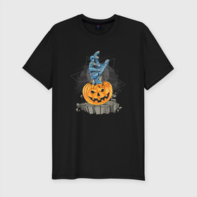 Мужская футболка хлопок Slim с принтом Halloween 