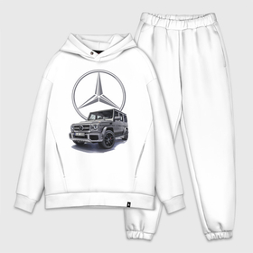 Мужской костюм хлопок OVERSIZE с принтом Mercedes Gelendwagen G63 AMG G class G400d в Курске,  |  | car | force | g63 amg | germany | mercedes | motorsport | power | prestige | автоспорт | германия | мерседес | мощь | сила