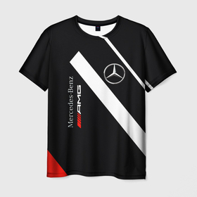 Мужская футболка 3D с принтом Mercedes AMG | Мерседес АМГ , 100% полиэфир | прямой крой, круглый вырез горловины, длина до линии бедер | amg | mercedes | mercedesamg gt | sport | амг | мерседес | мерседесбенц амг | спорт