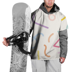 Накидка на куртку 3D с принтом Разные линии в Екатеринбурге, 100% полиэстер |  | background | colorful | lines | иллюстрация | синий