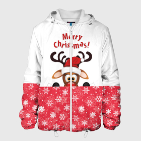 Мужская куртка 3D с принтом Оленёнок (Merry Christmas) в Белгороде, ткань верха — 100% полиэстер, подклад — флис | прямой крой, подол и капюшон оформлены резинкой с фиксаторами, два кармана без застежек по бокам, один большой потайной карман на груди. Карман на груди застегивается на липучку | merry christmas | santa claus | дед мороз | ёлка | зверь | зима | лось | мороз | новогодние олени | новый год | оленёнок бэмби | оленёнок рудольф | олень | подарок | празд | рождество | с новым годом | сантаклаус