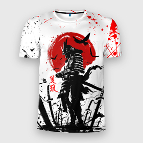 Мужская футболка 3D Slim с принтом Ghost of Tsushima: призрак на фоне красного солнца в Белгороде, 100% полиэстер с улучшенными характеристиками | приталенный силуэт, круглая горловина, широкие плечи, сужается к линии бедра | death | game | ghost of tsushim | jin sakai | ninja | samurai | the ghost of tsushima | буке | вакидзаси | воин | вояк | дайсё | дзин сакай | иайто | игра | катана | кодати | мононофу | мститель | мушя | ниндзя | нодати | одати | призрак цу