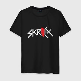 Мужская футболка хлопок с принтом Скриллекс в Екатеринбурге, 100% хлопок | прямой крой, круглый вырез горловины, длина до линии бедер, слегка спущенное плечо. | rock | skrillex | музыка | рок | скриллекс