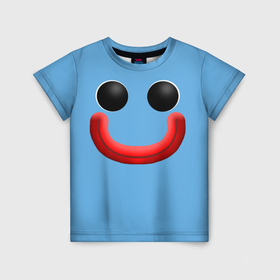 Детская футболка 3D с принтом Huggy Waggy smile в Санкт-Петербурге, 100% гипоаллергенный полиэфир | прямой крой, круглый вырез горловины, длина до линии бедер, чуть спущенное плечо, ткань немного тянется | 
