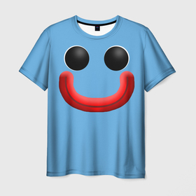 Мужская футболка 3D с принтом Huggy Waggy smile в Санкт-Петербурге, 100% полиэфир | прямой крой, круглый вырез горловины, длина до линии бедер | 
