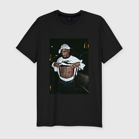 Мужская футболка хлопок Slim с принтом Legends Never Die  2Pac в Тюмени, 92% хлопок, 8% лайкра | приталенный силуэт, круглый вырез ворота, длина до линии бедра, короткий рукав | 2pac | rap | west coast | звёзды рэпа | музыка